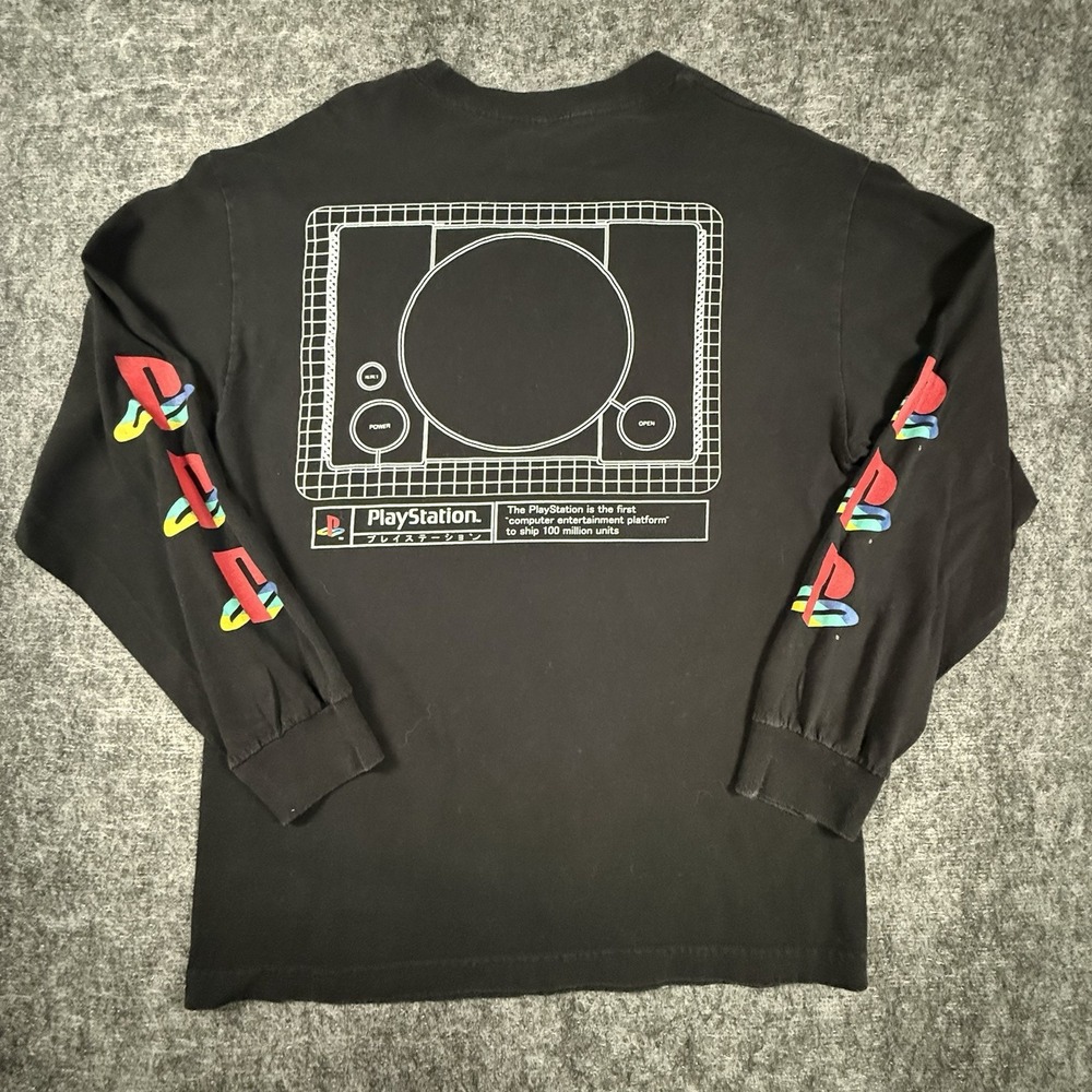 Sony PlayStation PS1 Blueprint Long Sleeve T Shirt Black Medium 2017 Gaming